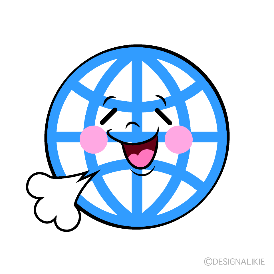 かわいいほっとするグローバルイラスト
