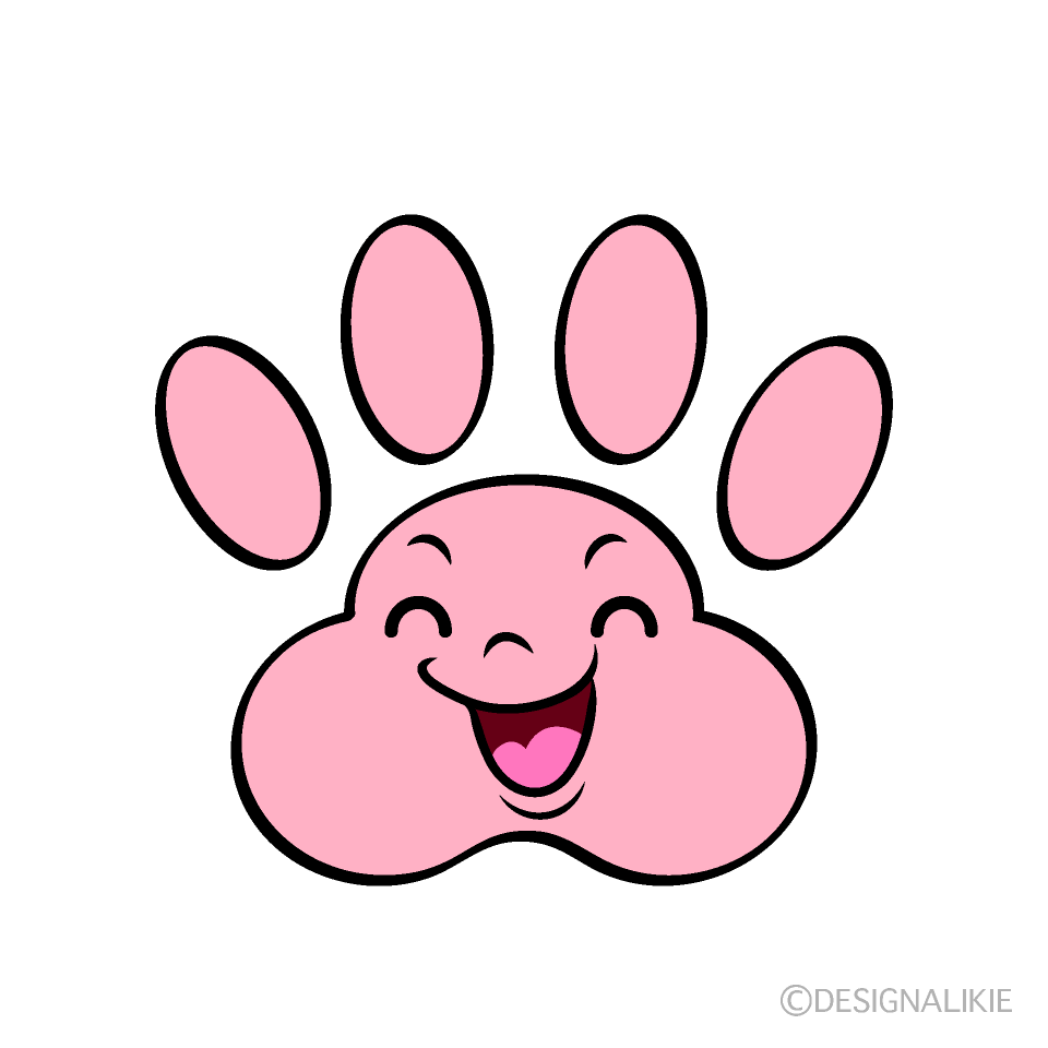 かわいい笑顔の肉球イラスト