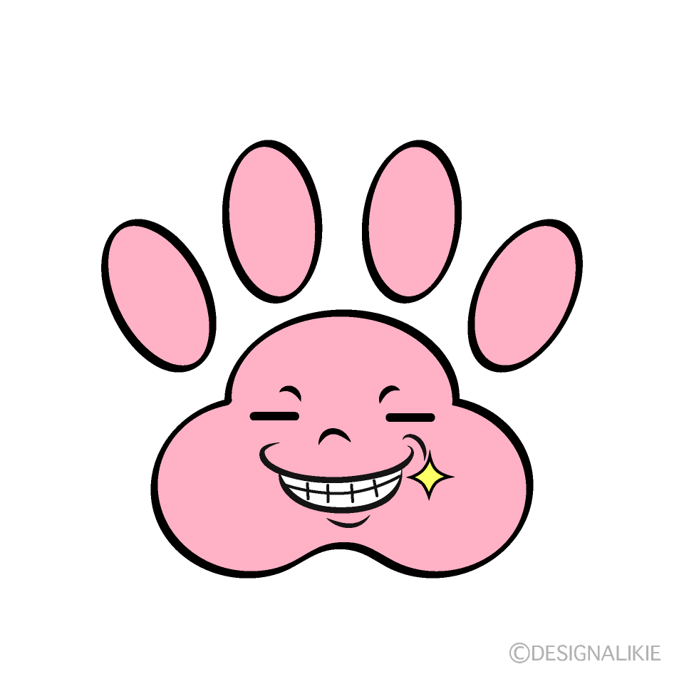かわいいニヤリとする肉球イラスト