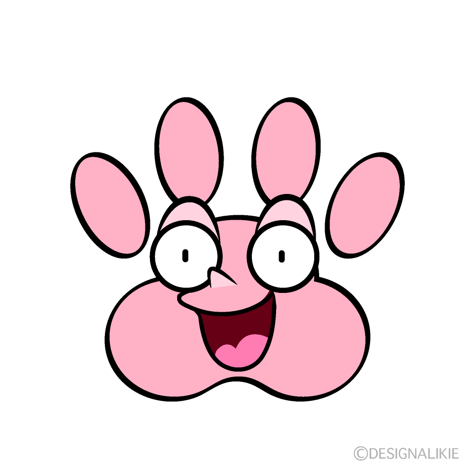 かわいい驚く肉球イラスト