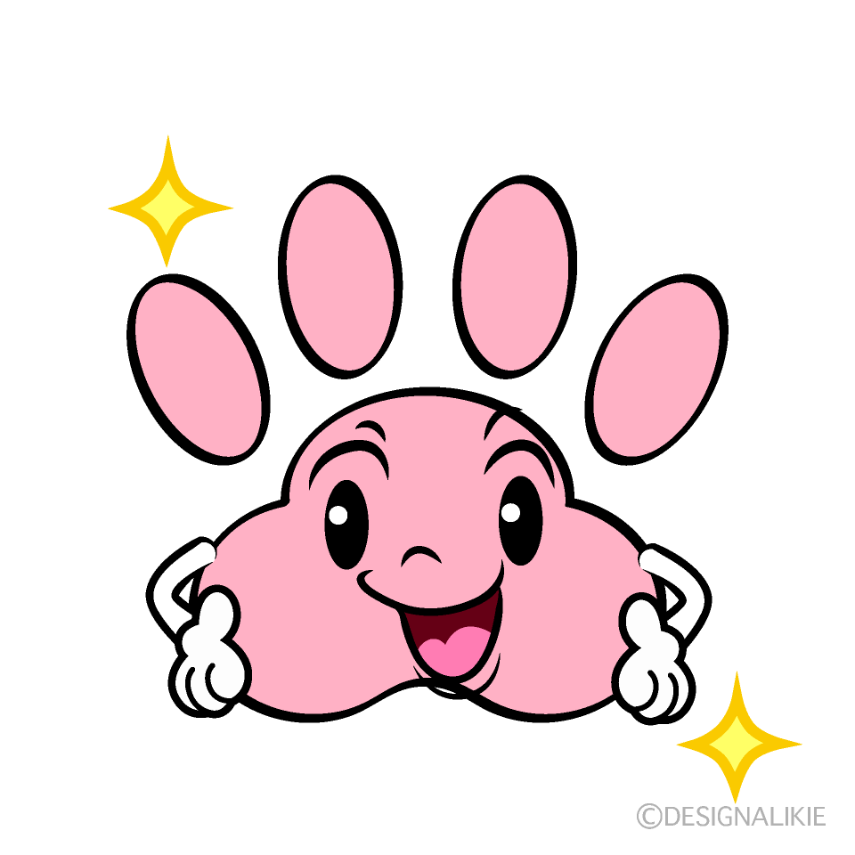 かわいいポーズする肉球イラスト