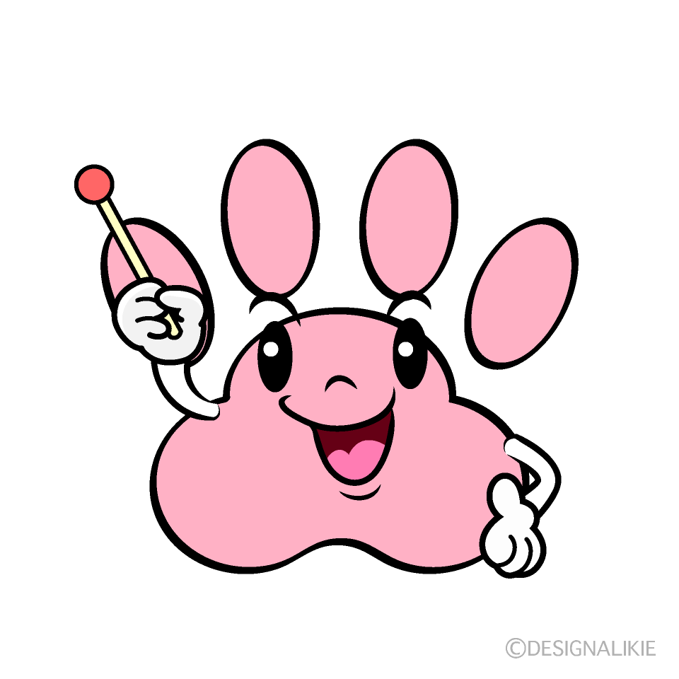 かわいい説明する肉球イラスト