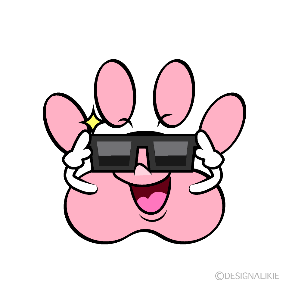 Cute Sunglasses Paw Pad Clipart