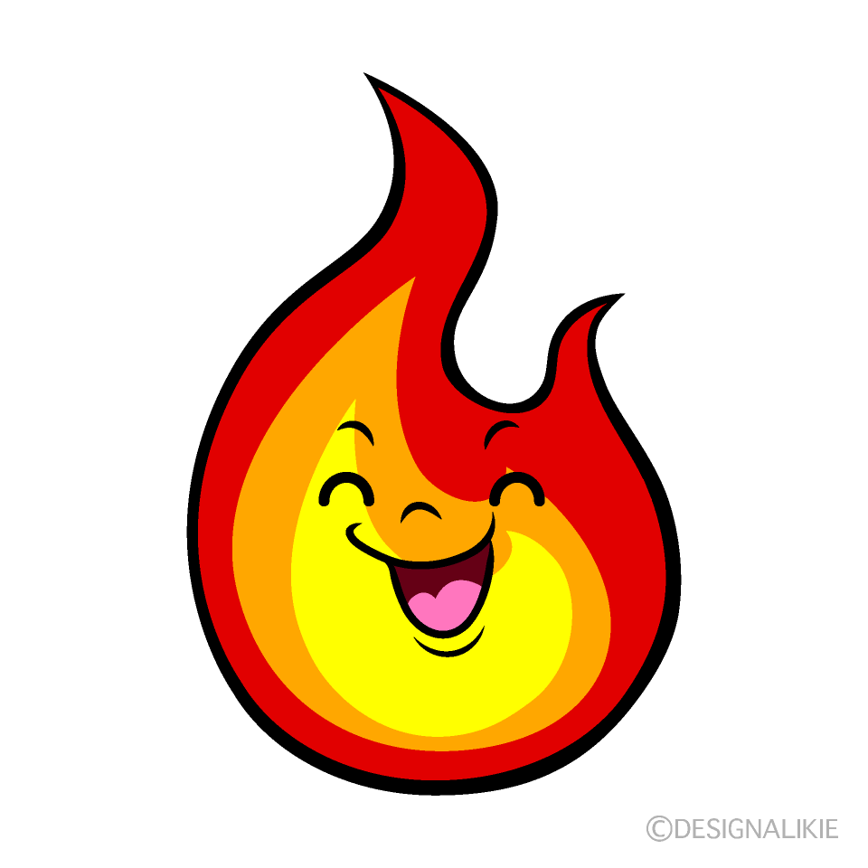 Cute Smiling Flame Clipart