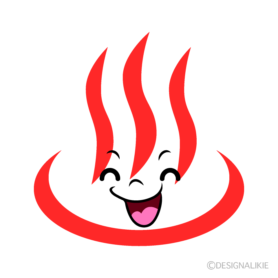 Cute Smiling Hot Spring Mark Clipart