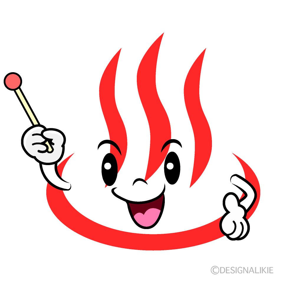 かわいい説明する温泉マークイラスト