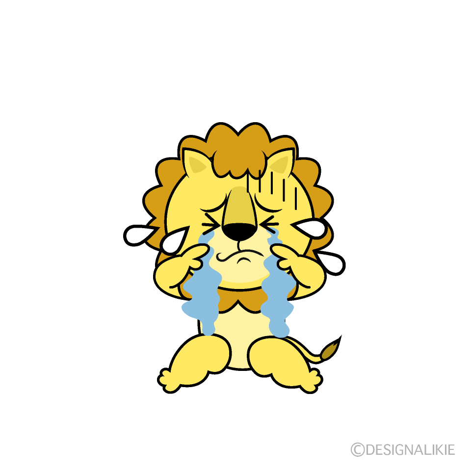 かわいい泣くライオンイラスト