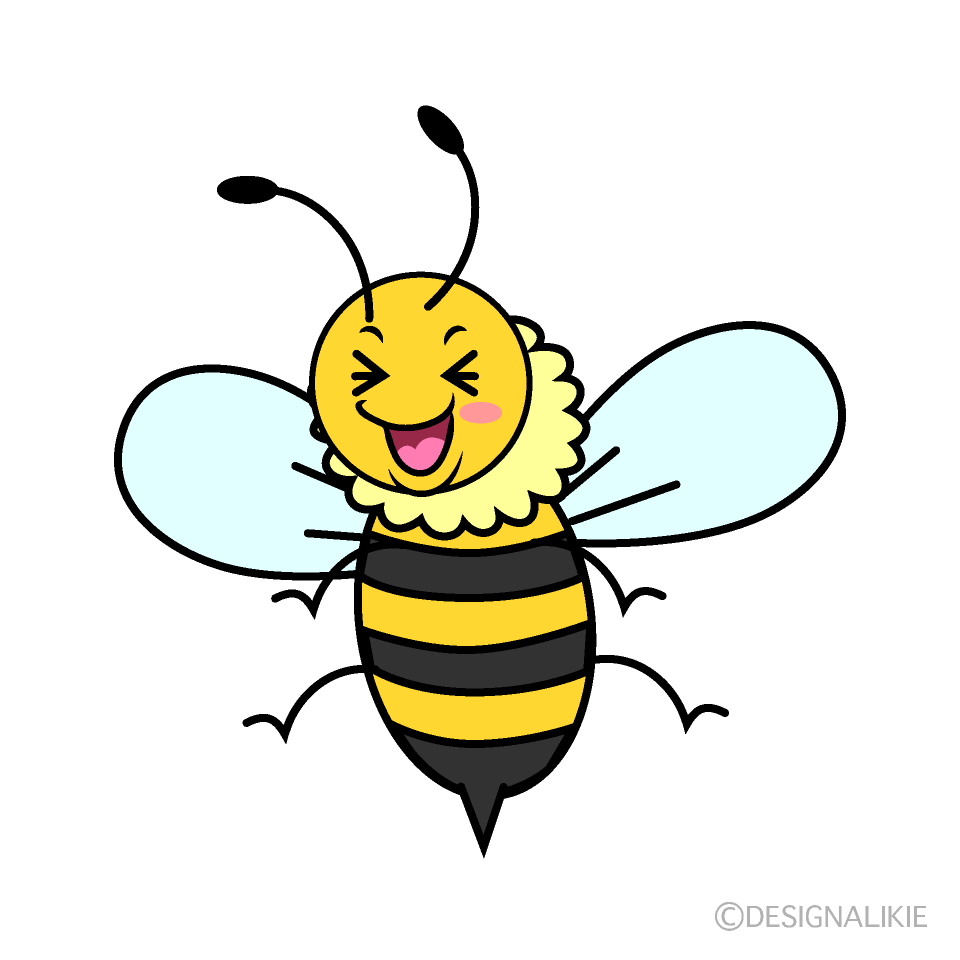 かわいい笑うミツバチイラスト
