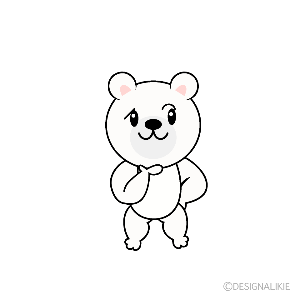 かわいい考えるシロクマイラスト