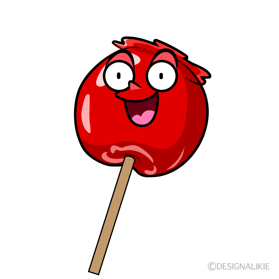 Cute Surprised Candy Apple Clipart