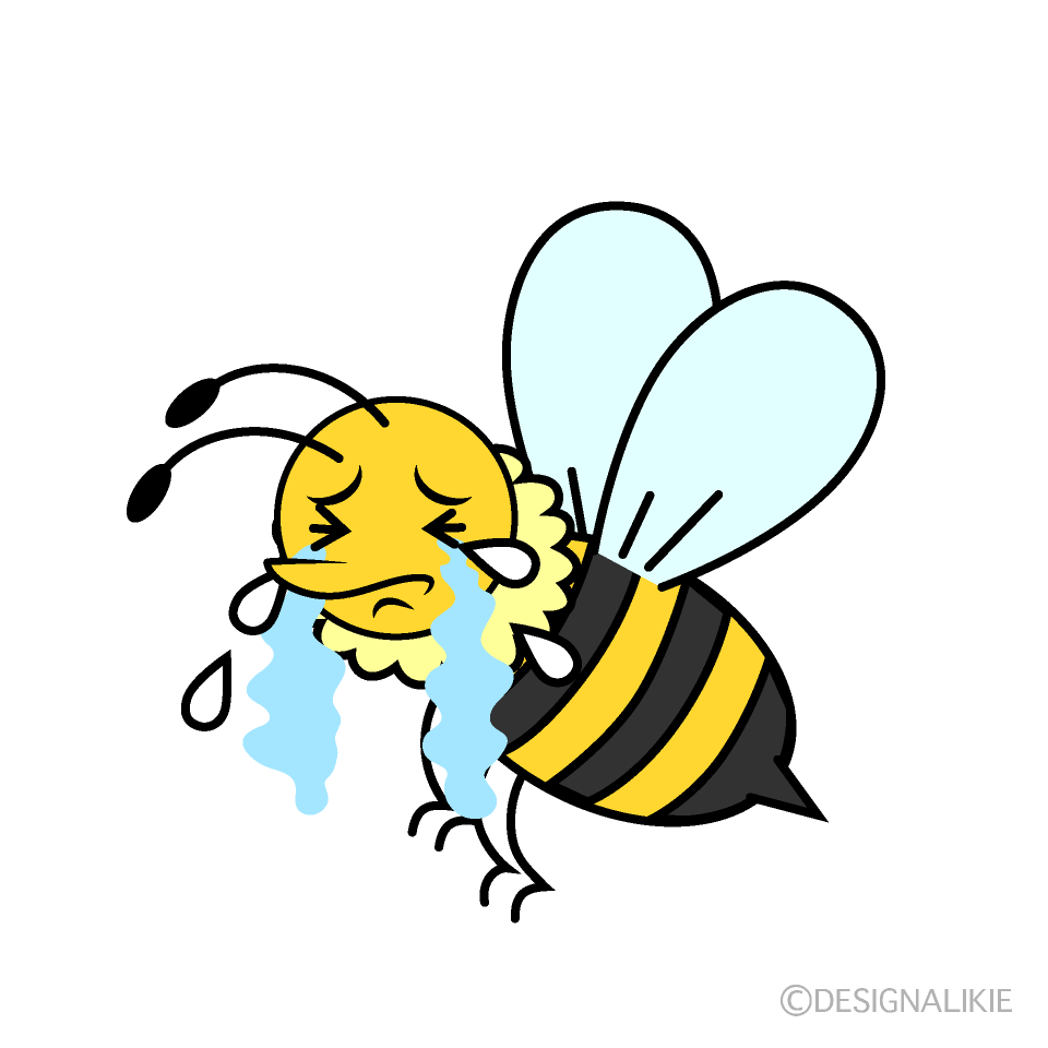 かわいい泣くミツバチイラスト