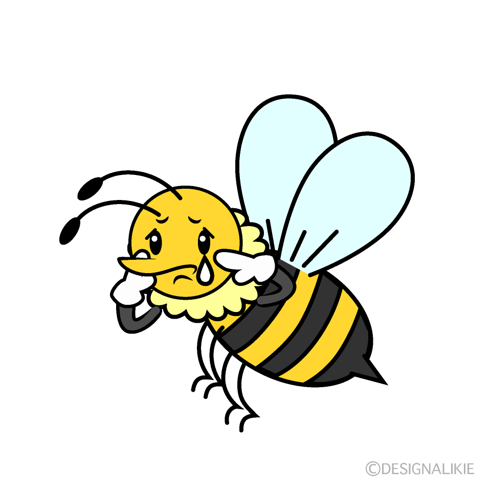 かわいい悲しいミツバチイラスト