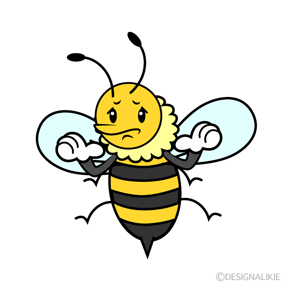 かわいい困るミツバチイラスト