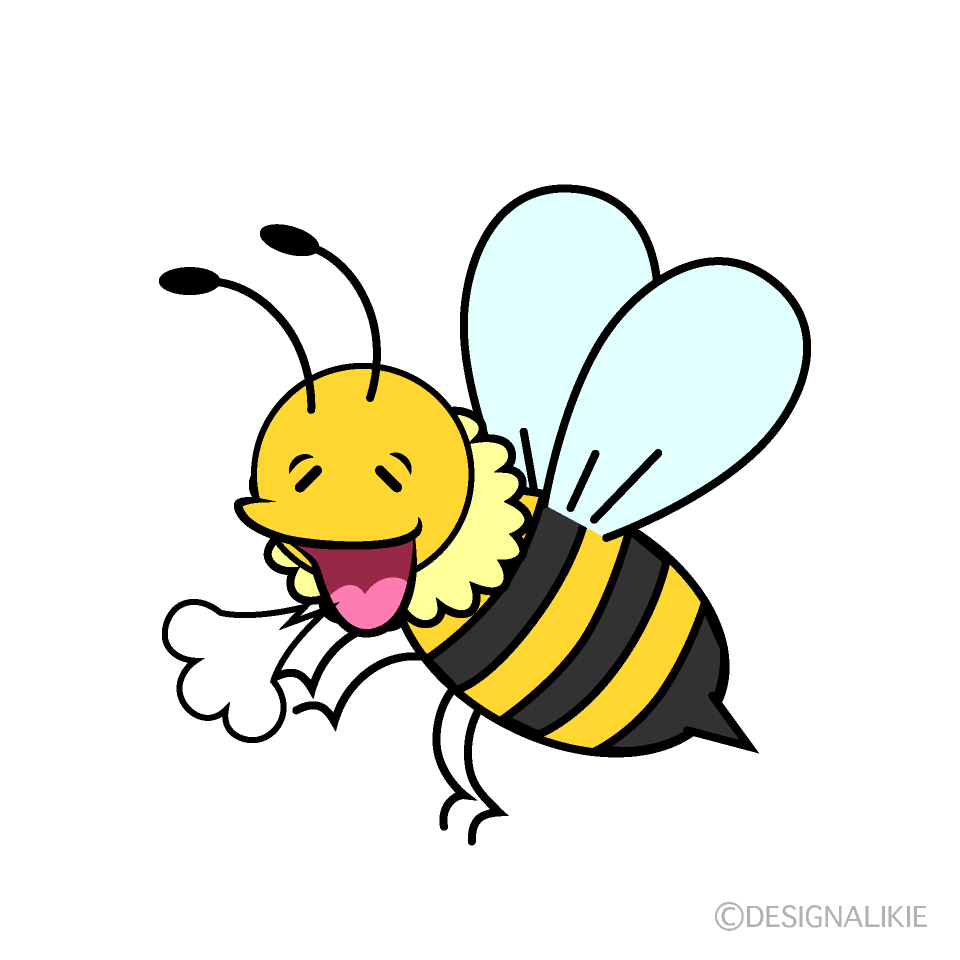 かわいいリラックスしたミツバチイラスト