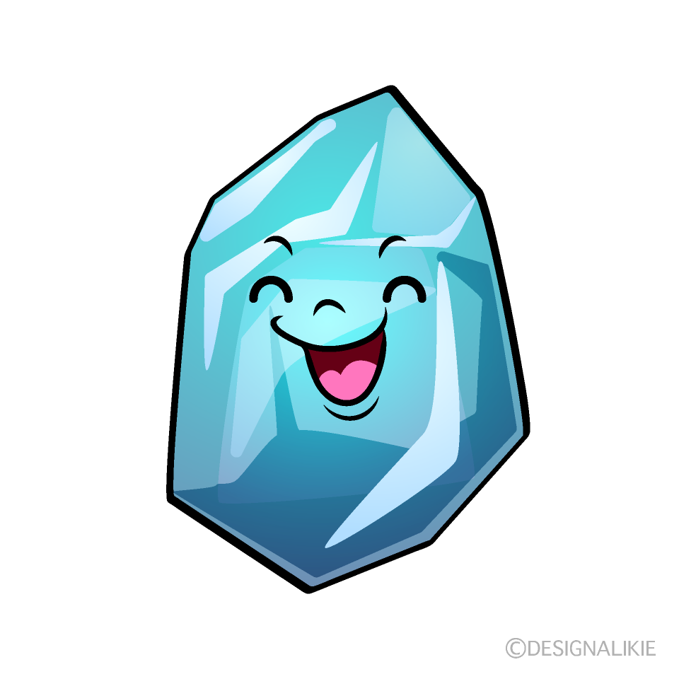 かわいい笑顔の氷イラスト
