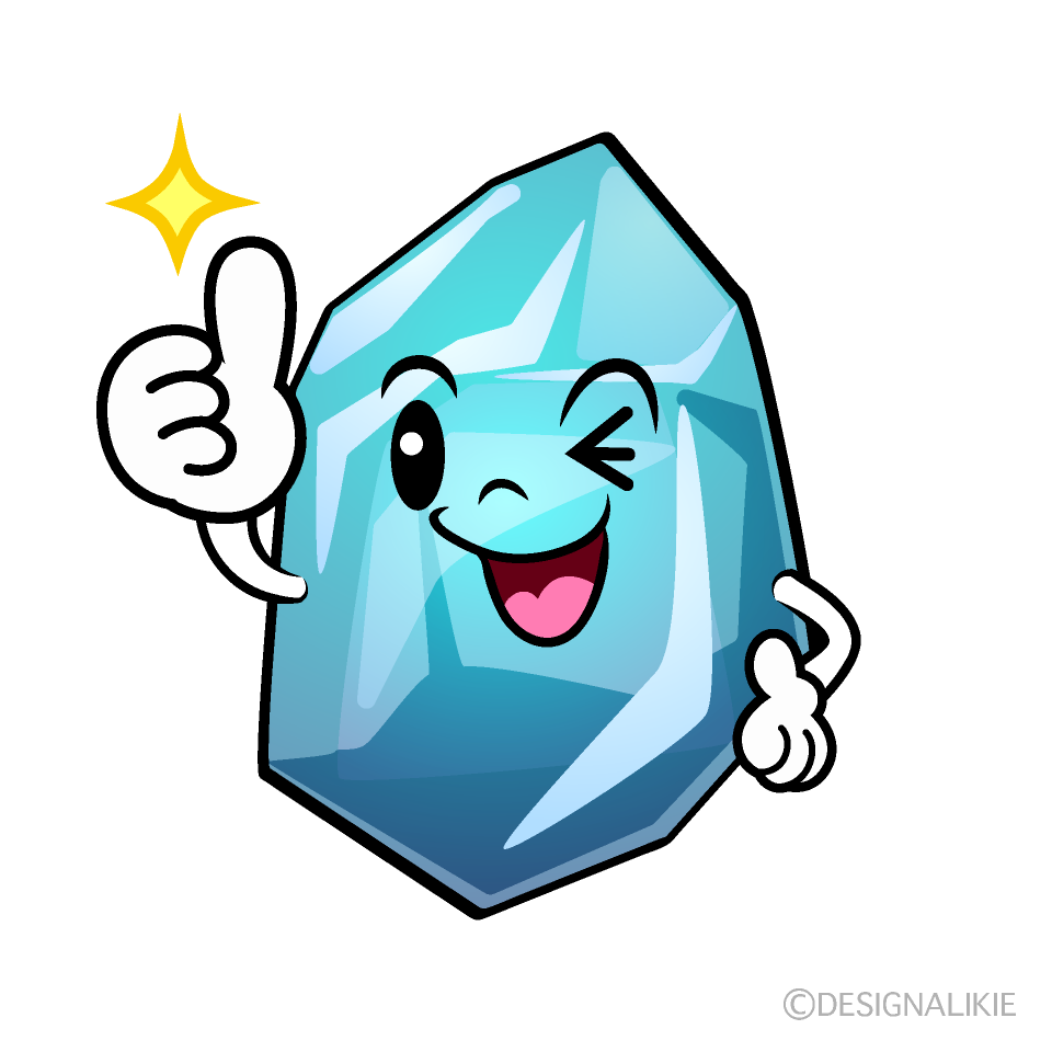 かわいいいいねする氷イラスト