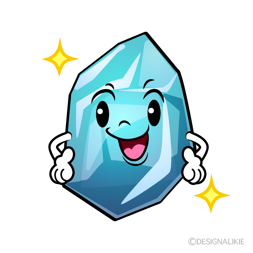 かわいいポーズする氷イラスト