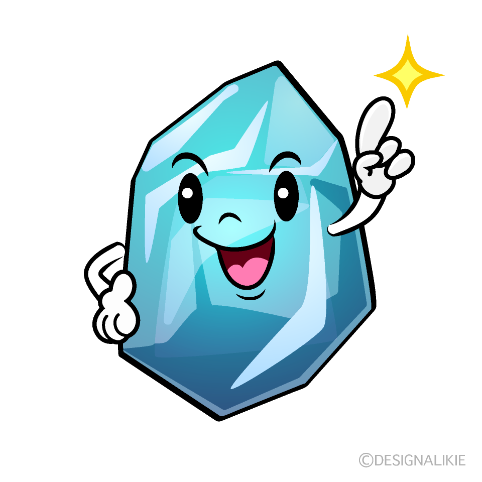 かわいい指差しする氷イラスト