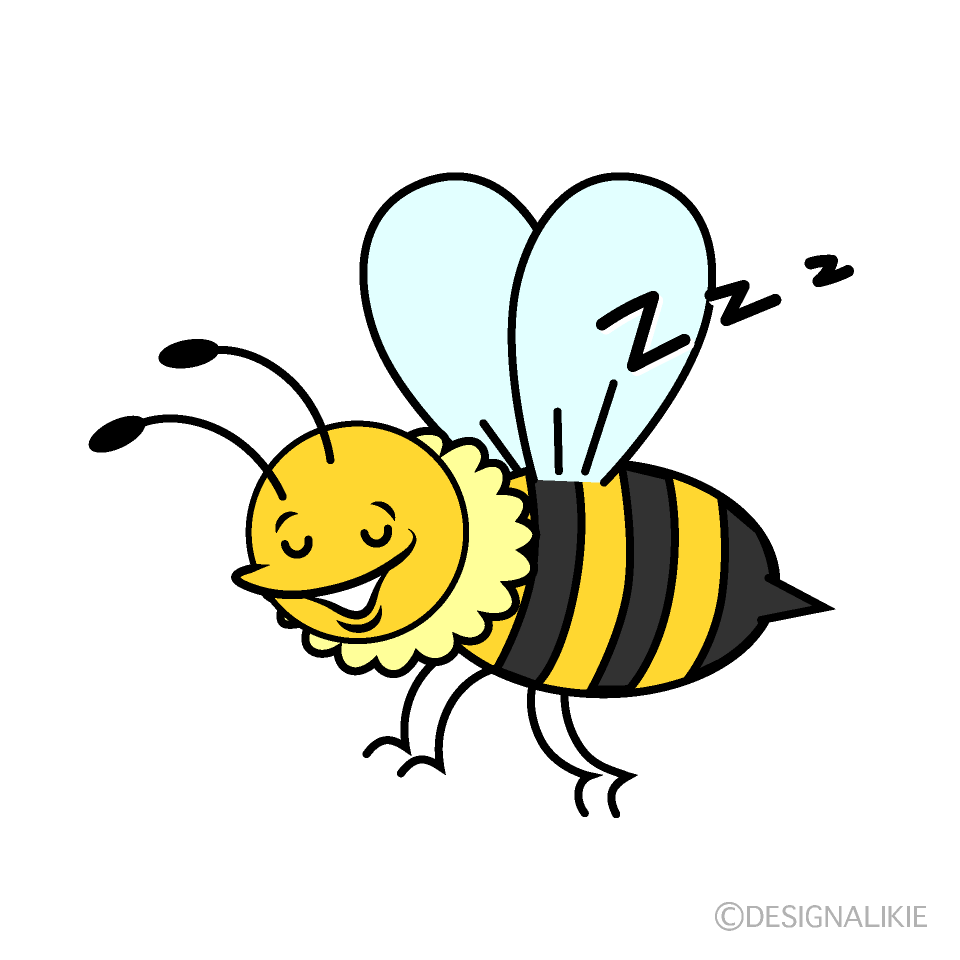 かわいい寝るミツバチイラスト