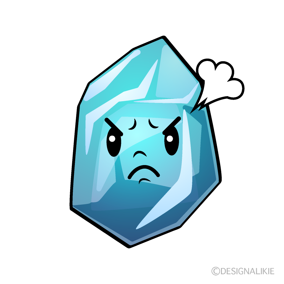 かわいい怒る氷イラスト