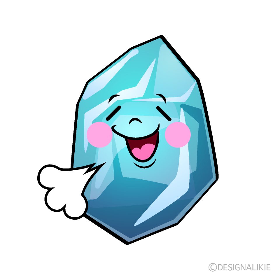 Cute Relieved Ice Clipart
