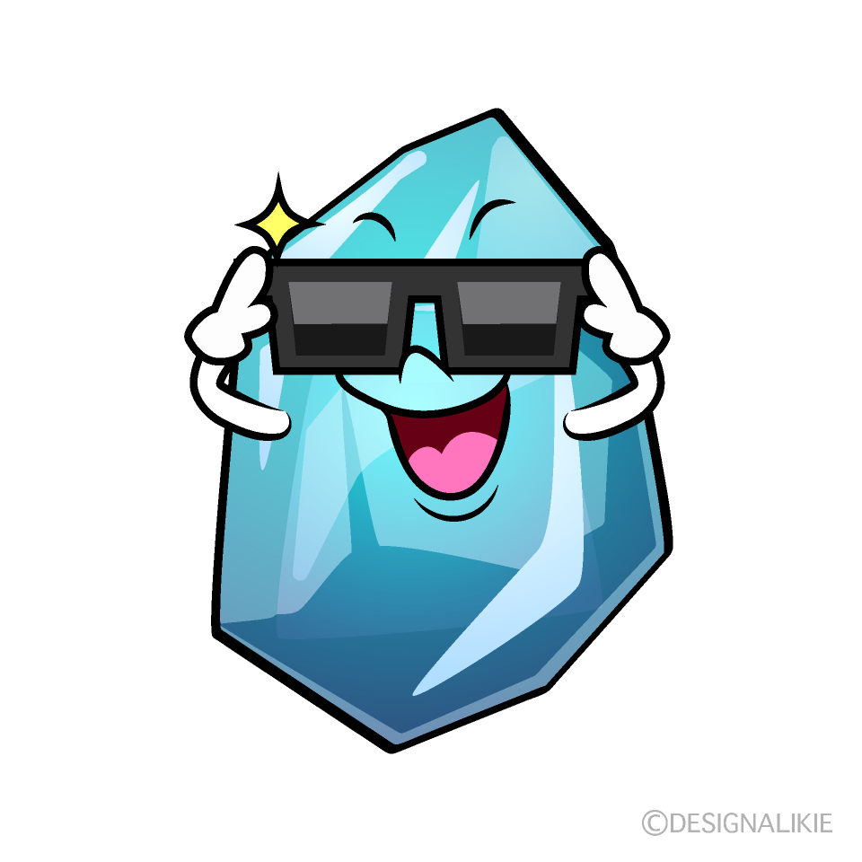 かわいいサングラスの氷イラスト