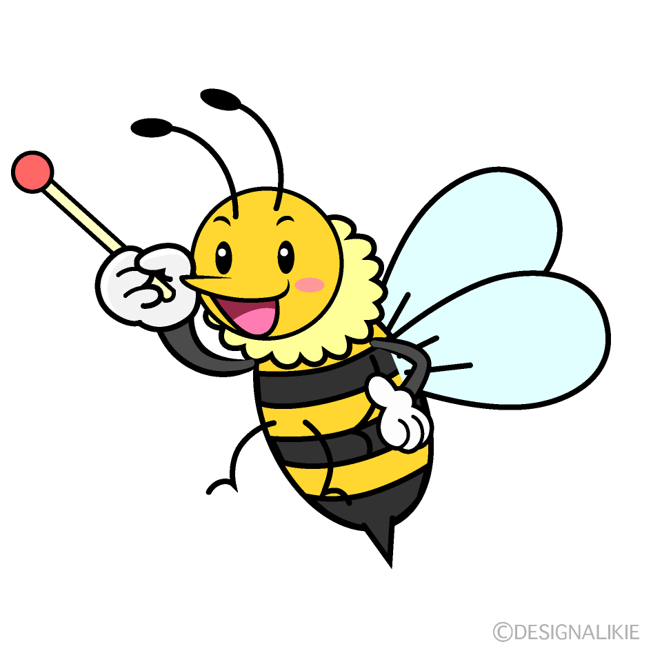 かわいい説明するミツバチイラスト