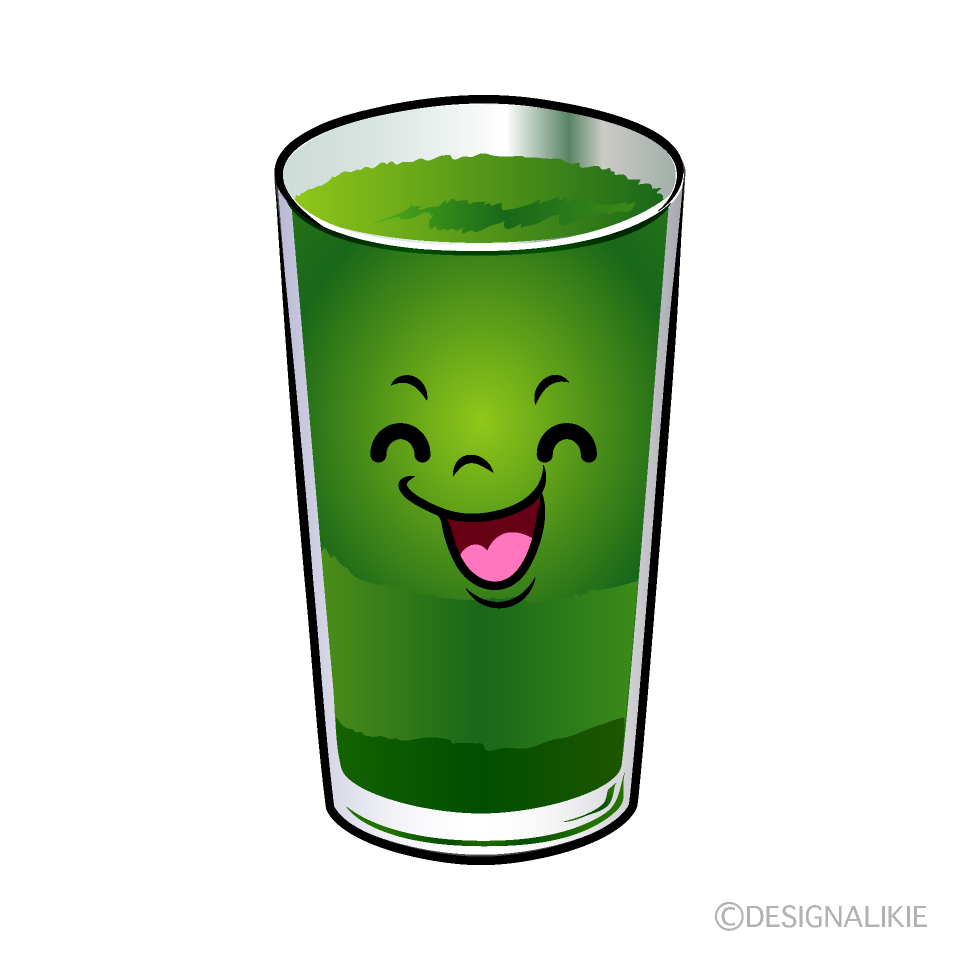 かわいい笑顔の青汁イラスト
