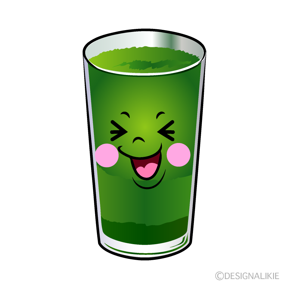 かわいい笑う青汁イラスト