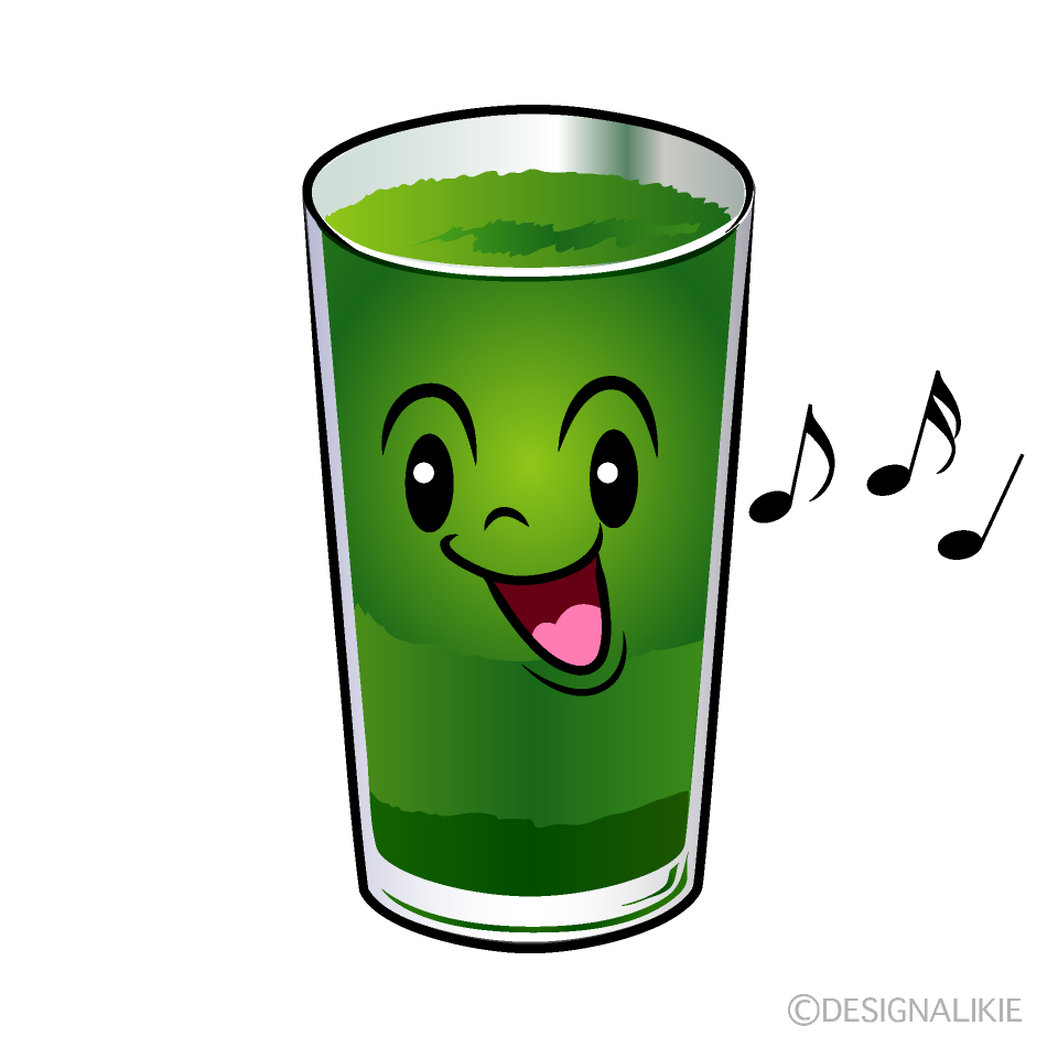 かわいい歌う青汁イラスト