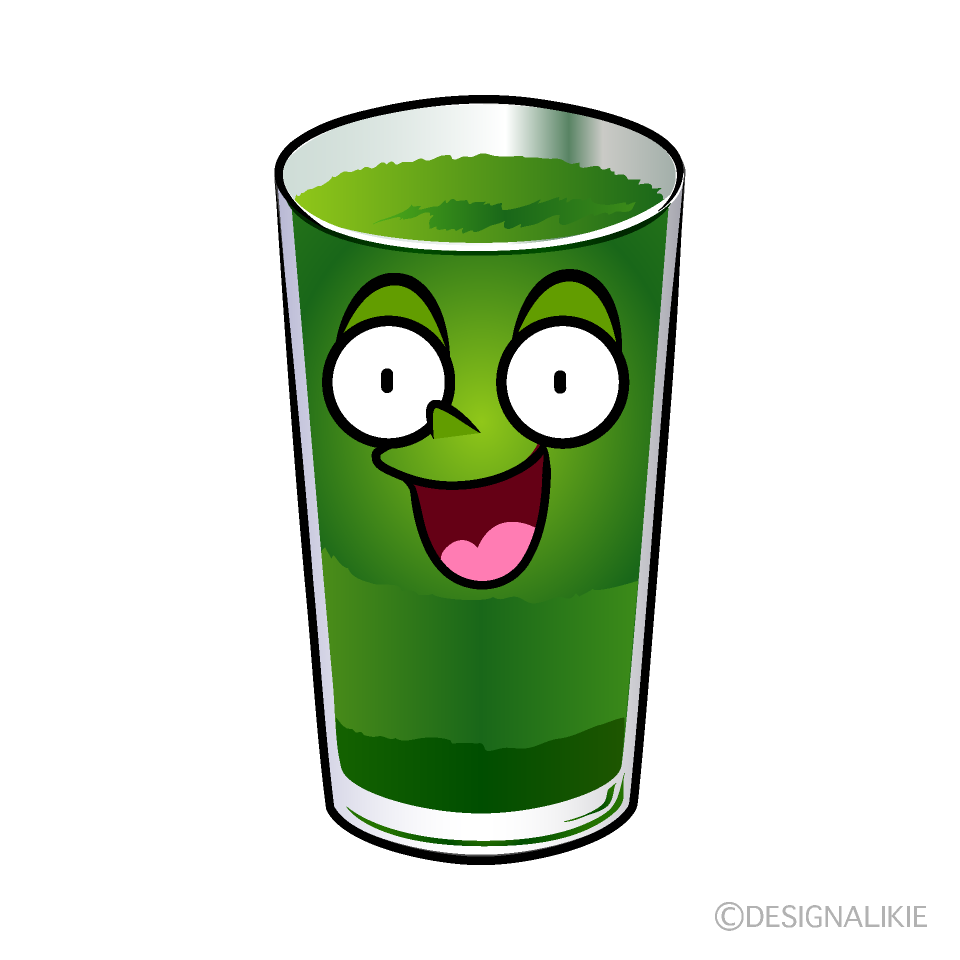 かわいい驚く青汁イラスト