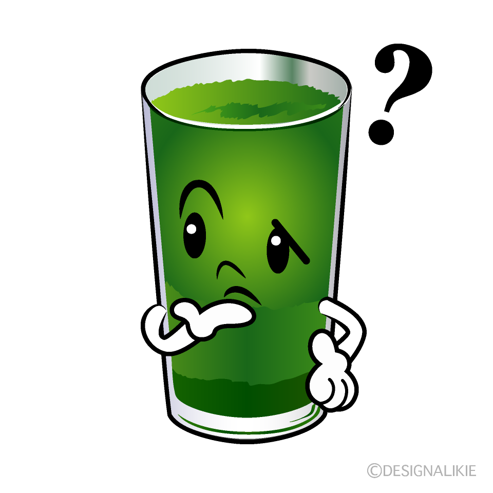 かわいい考える青汁イラスト
