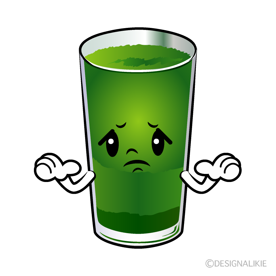 かわいい困る青汁イラスト