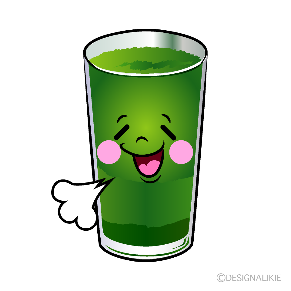 かわいいほっとする青汁イラスト