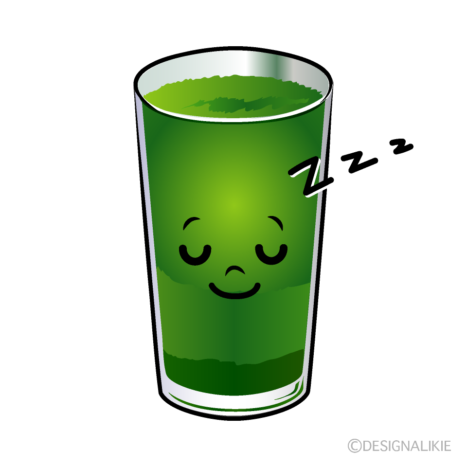 かわいい寝る青汁イラスト