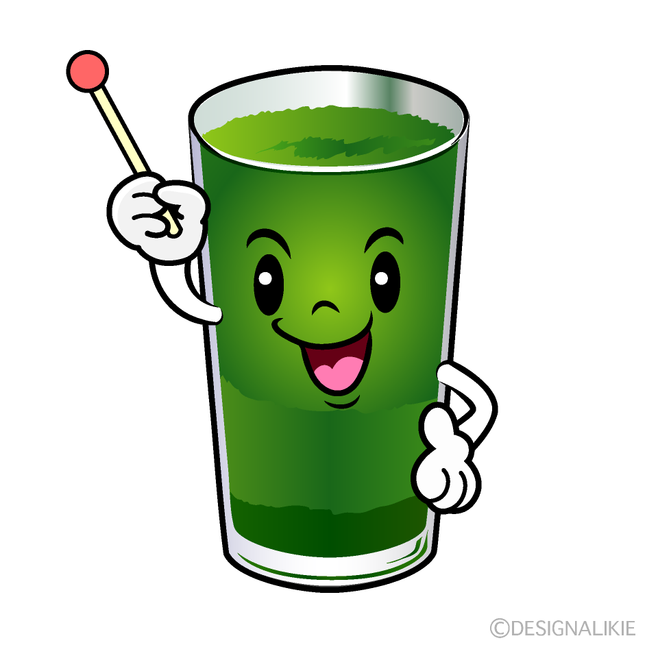 かわいい説明する青汁イラスト