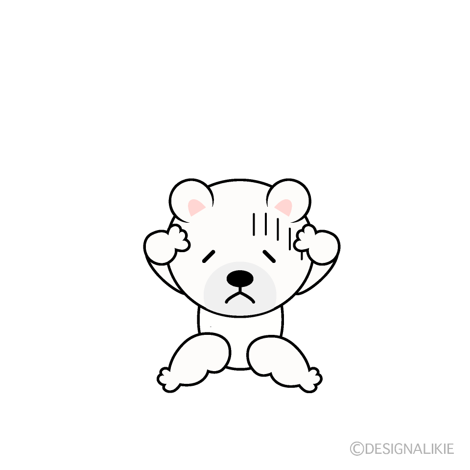 かわいい落ち込むシロクマイラスト