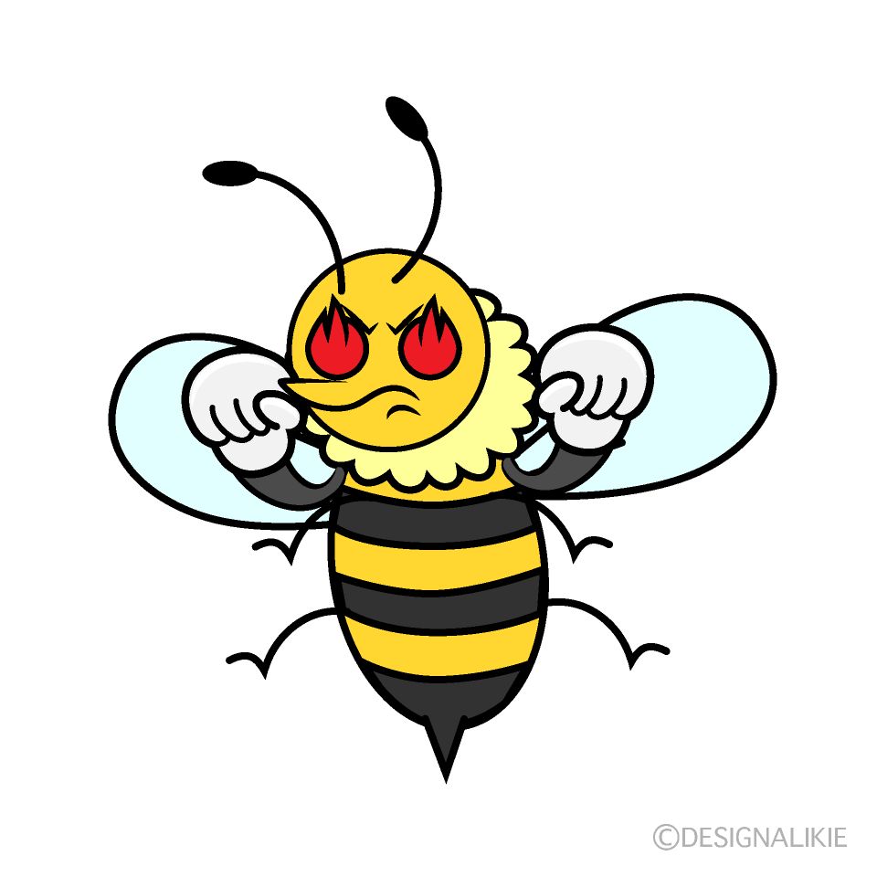 かわいい燃えるミツバチイラスト