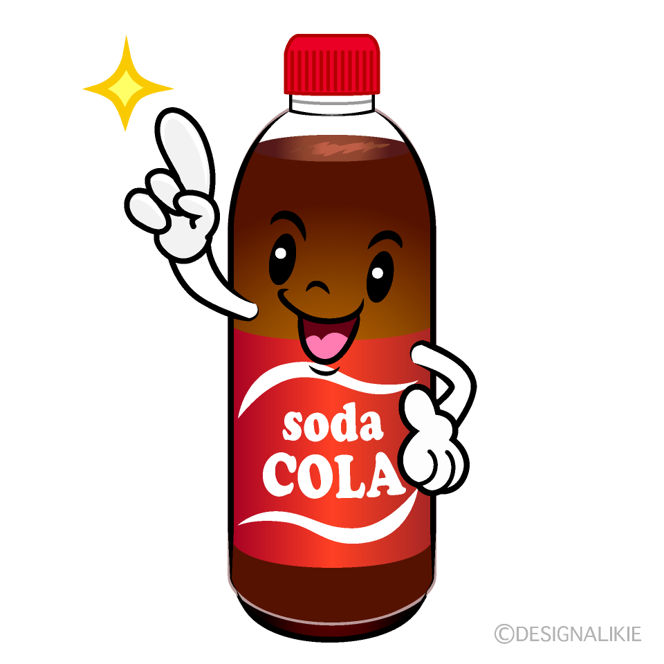 かわいい指差しするコーラーイラスト