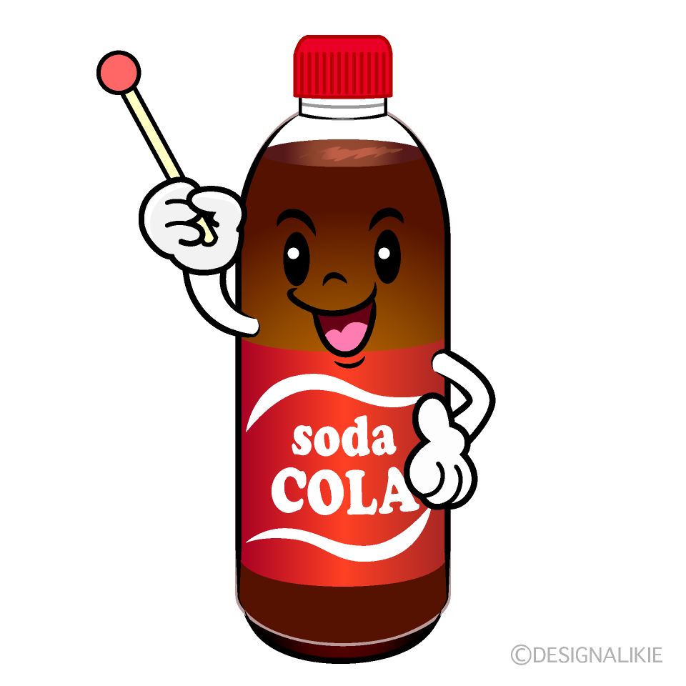 かわいい説明するコーラーイラスト