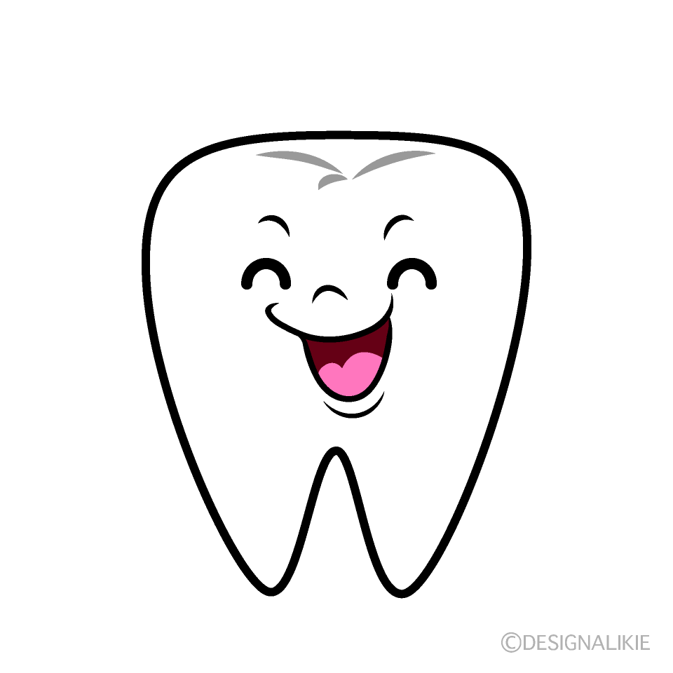 かわいい笑顔の歯イラスト