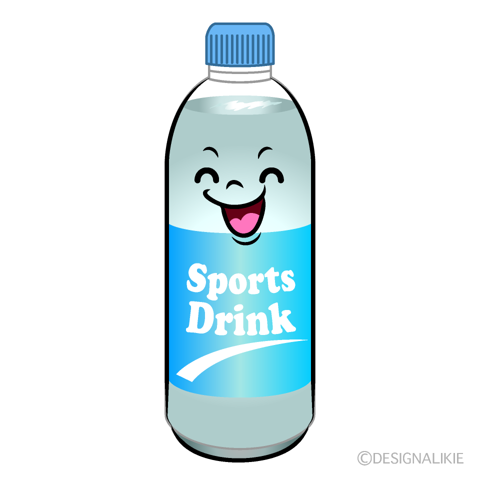 かわいい笑顔のスポーツドリンクイラスト