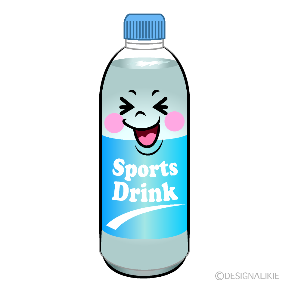 かわいい笑うスポーツドリンクイラスト