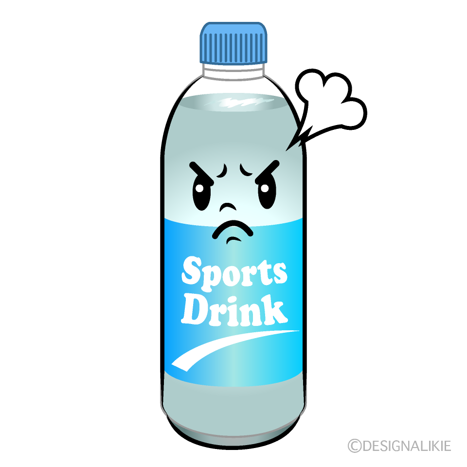 かわいい怒るスポーツドリンクイラスト