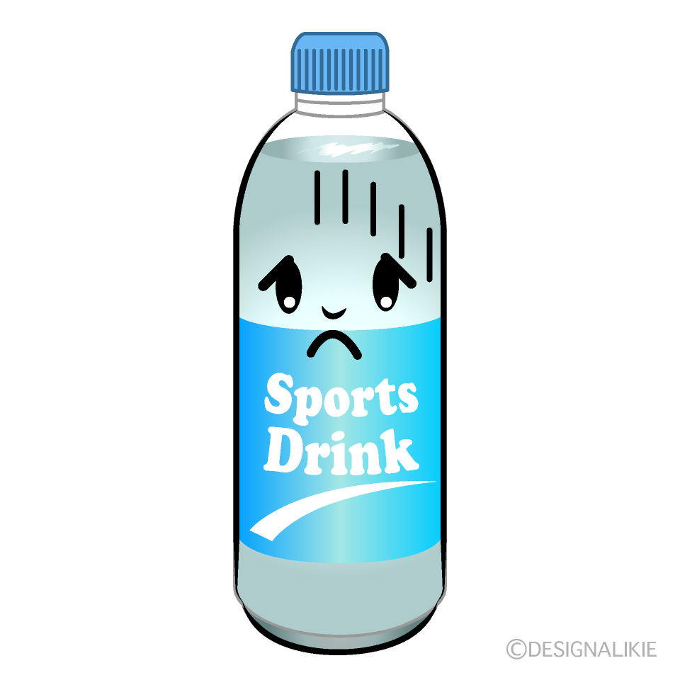 かわいいお辞儀するスポーツドリンクイラスト