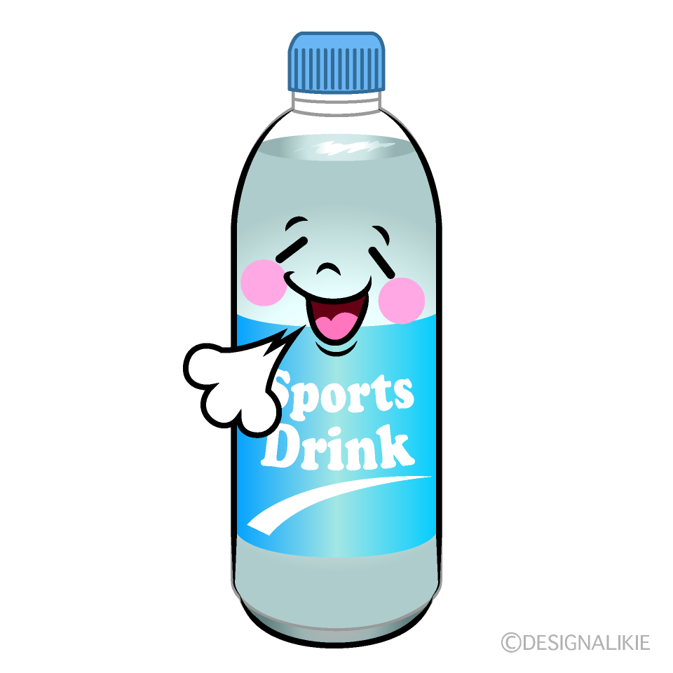 Cute Relieved Sports Drink Clipart