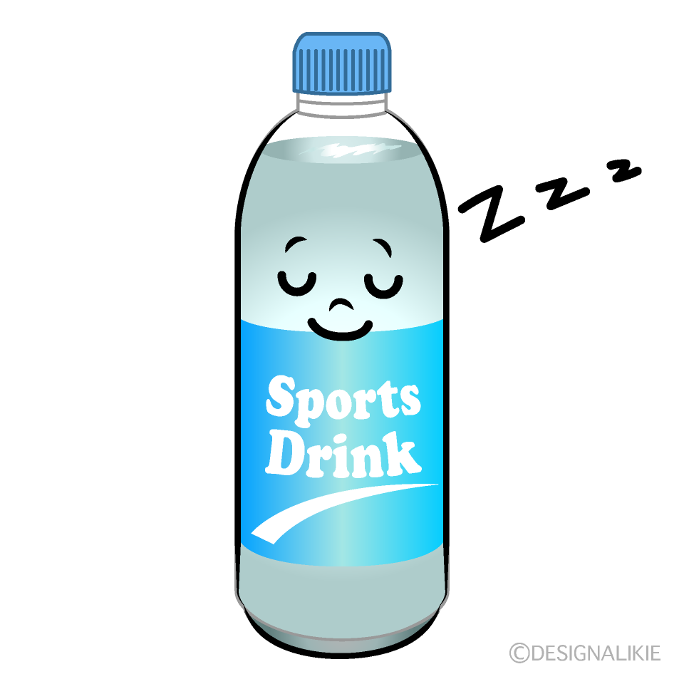 かわいい寝るスポーツドリンクイラスト