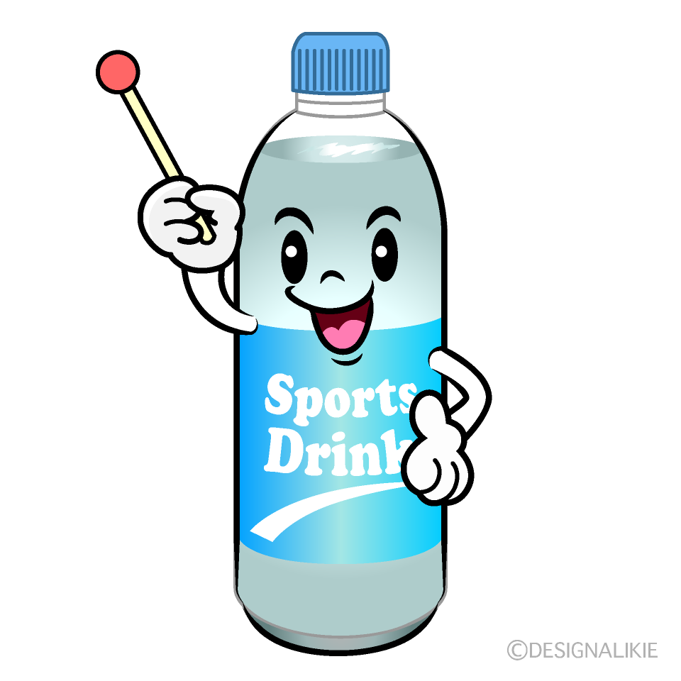かわいい説明するスポーツドリンクイラスト