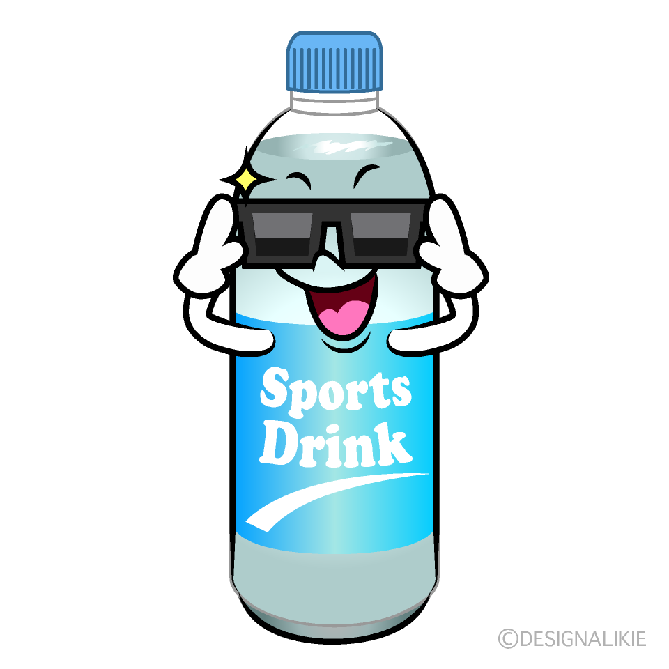 かわいいサングラスのスポーツドリンクイラスト