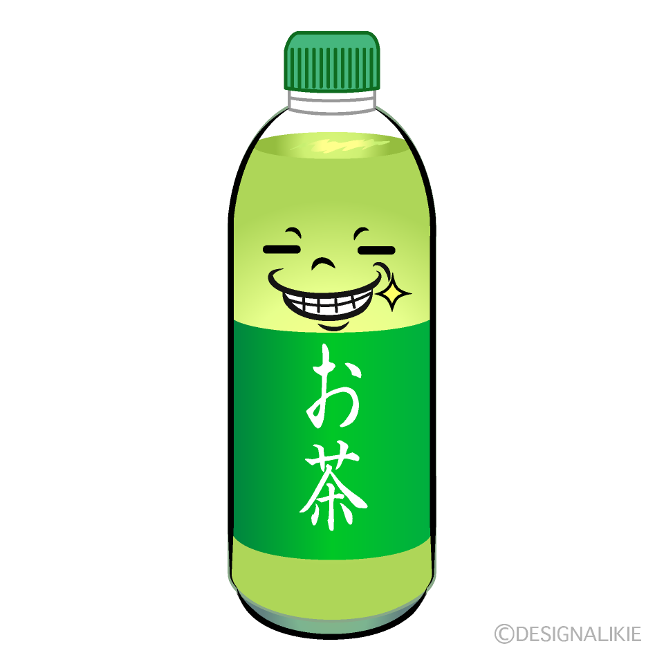 かわいいニヤリとするお茶イラスト